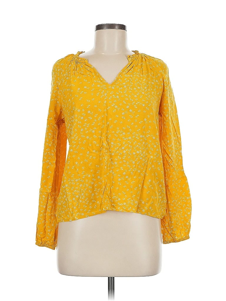 Pre-owned Gap Long Sleeve Blouse In Yellow