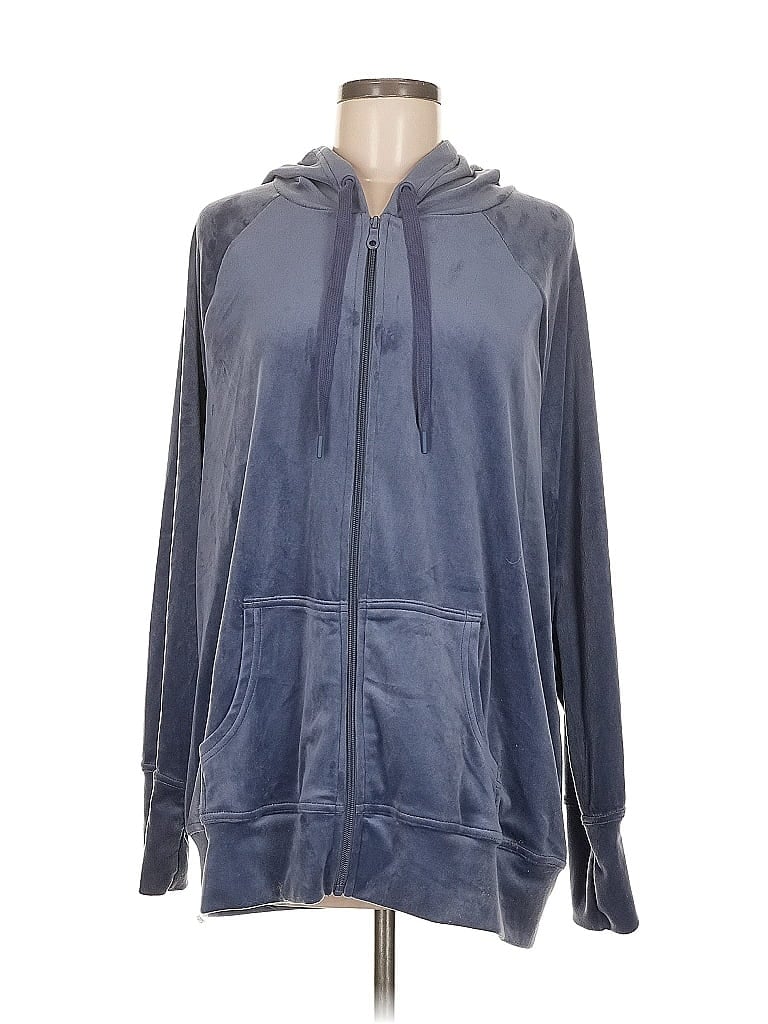 Pre-owned Offline By Aerie Zip Up Hoodie In Blue