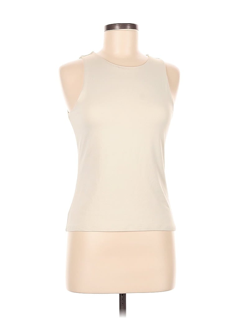 TAHARI Pre-owned Sleeveless T-shirt In White