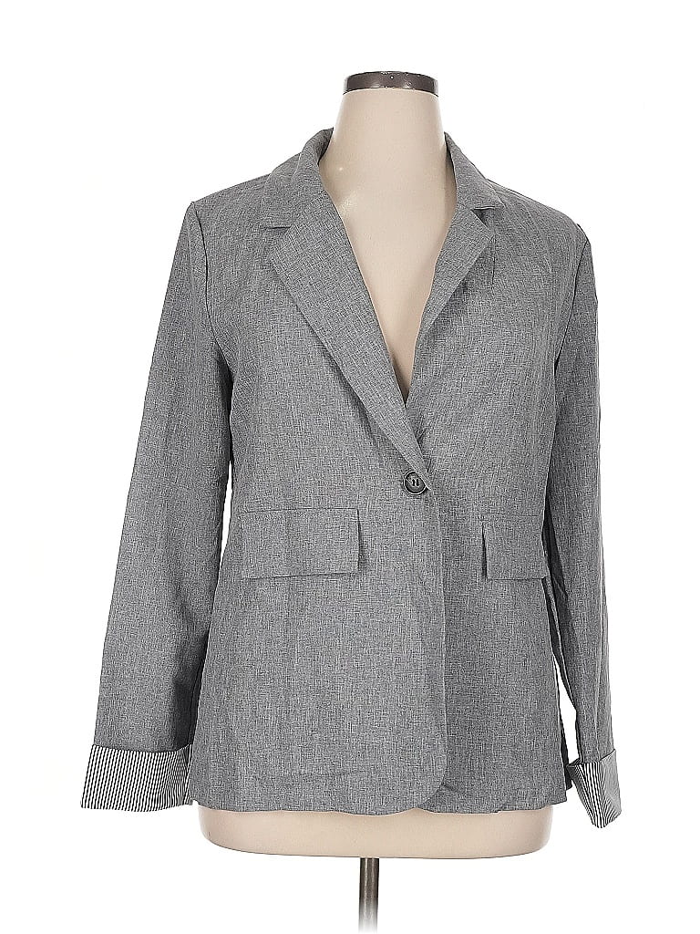 Pre-owned Shein Blazer Jacket In Gray