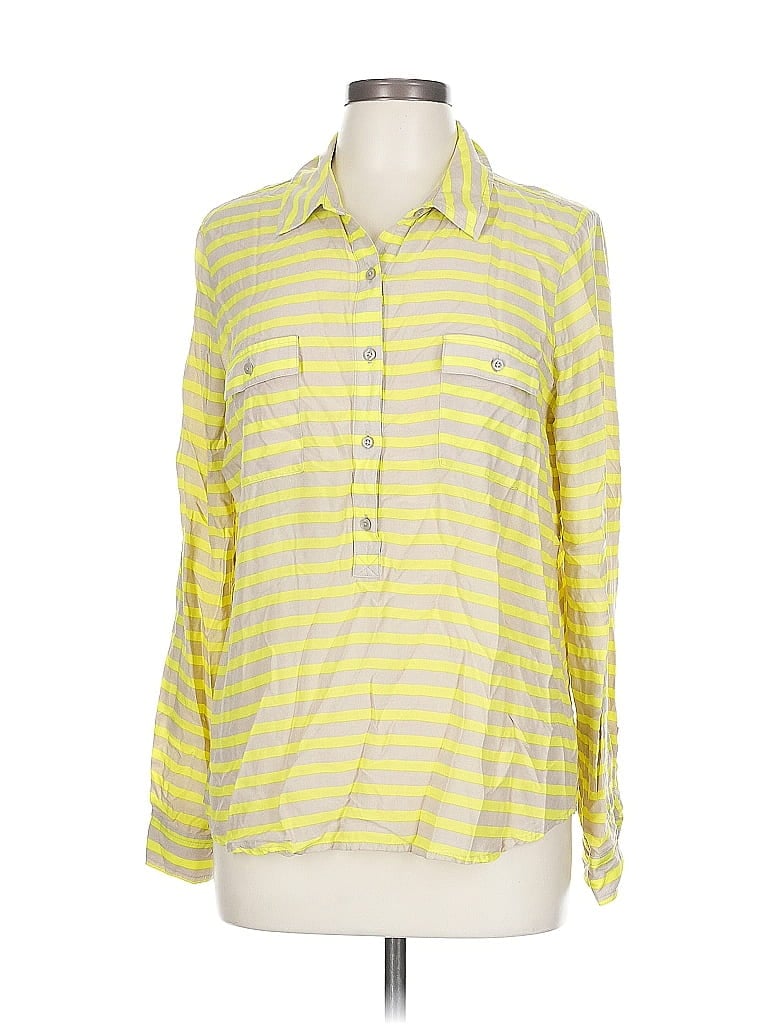 OLD NAVY Pre-owned Long Sleeve Button Down Shirt In Yellow