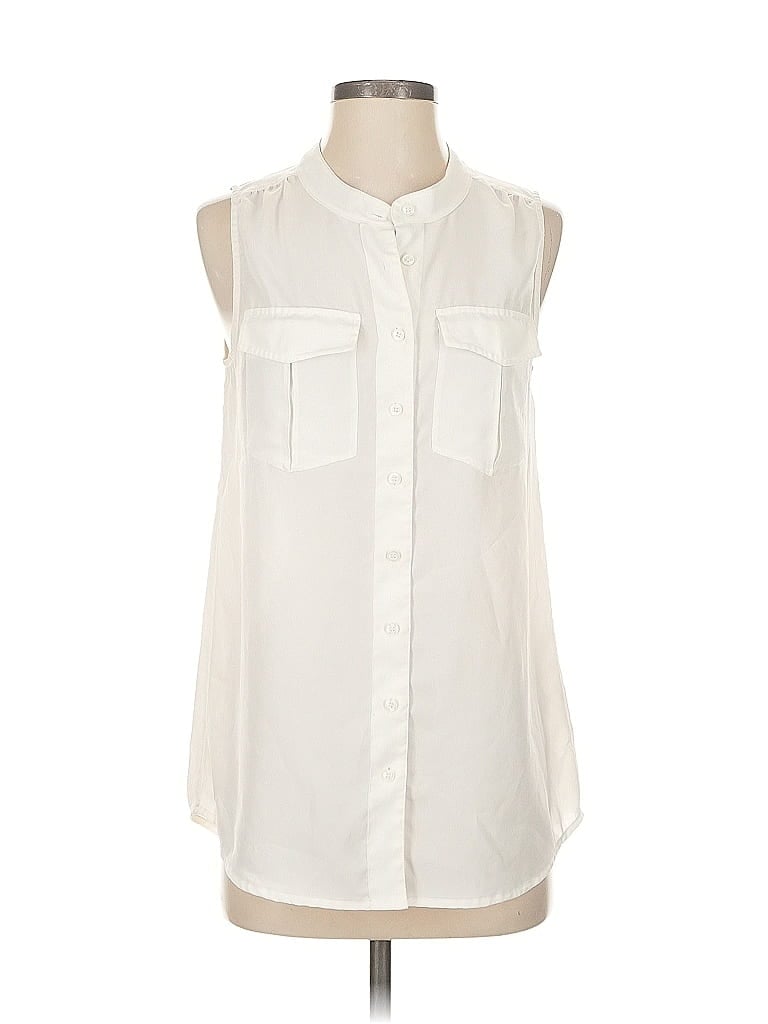 Pre-owned J.crew Factory Store Sleeveless Blouse In White