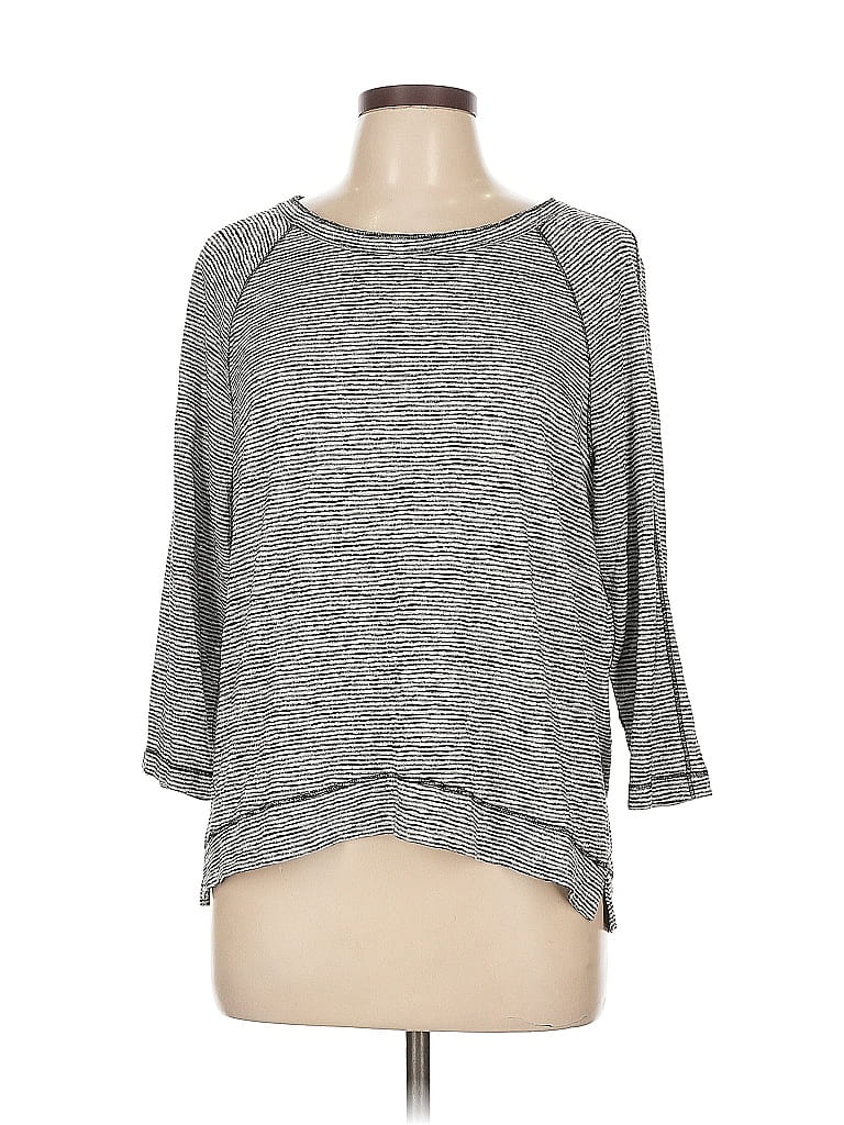 Pre-owned Ann Taylor Loft 3/4 Sleeve T-shirt In Gray