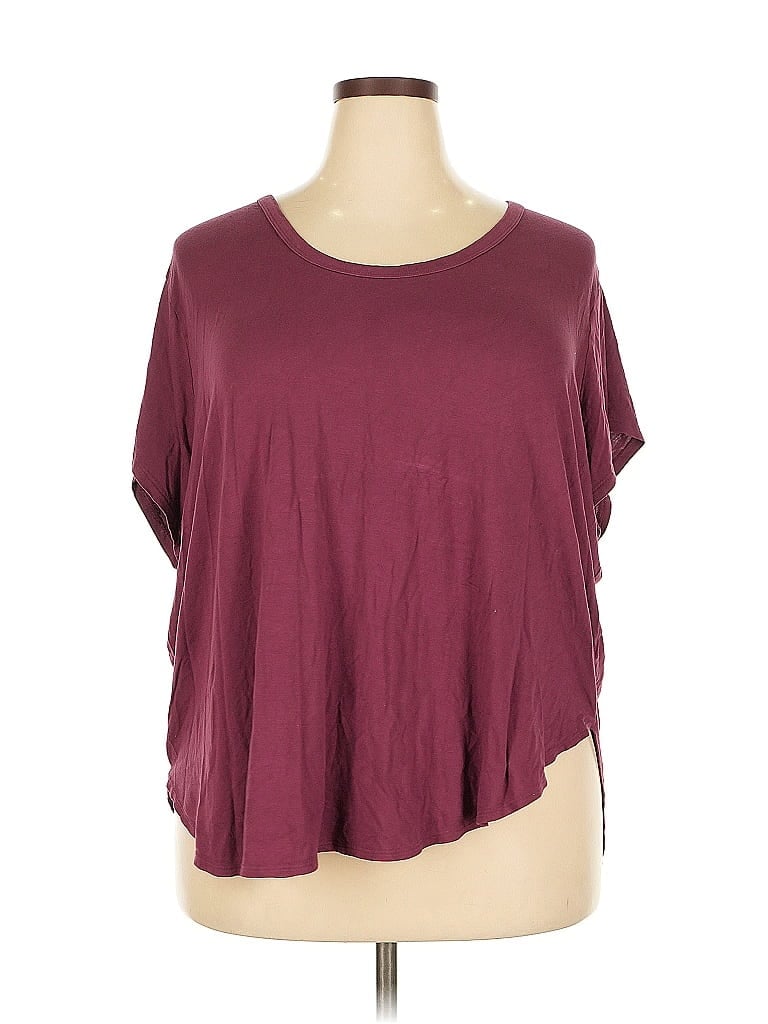 OLD NAVY Pre-owned Short Sleeve Top Burgundy Scoop Neck Tops
