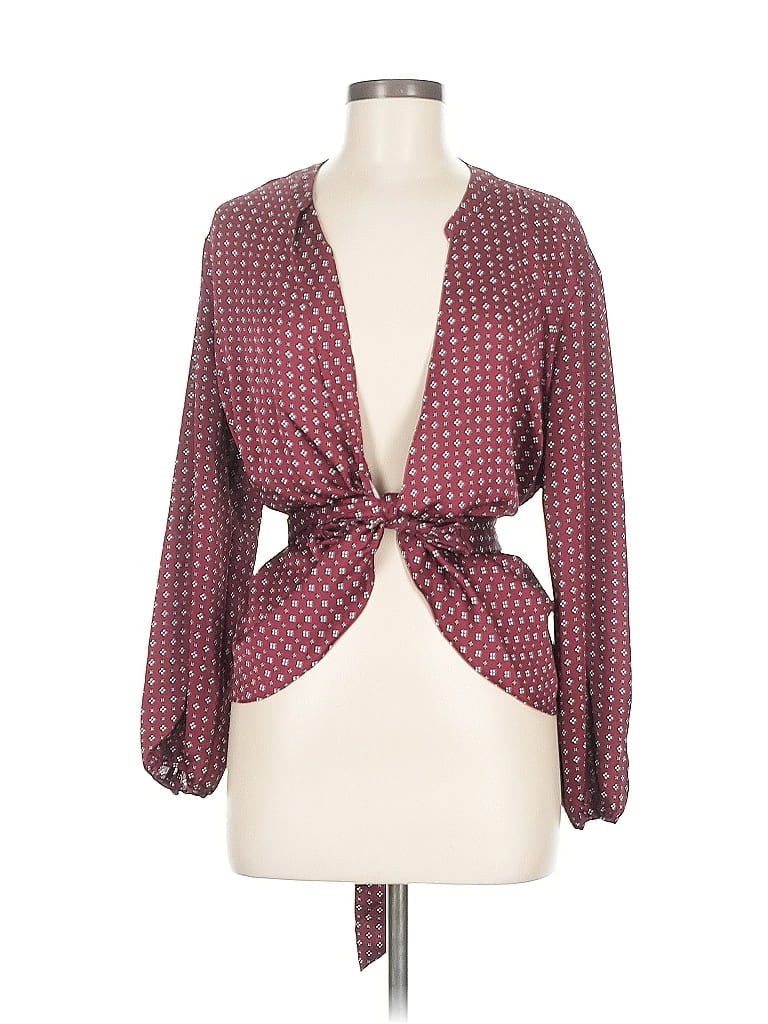 Click to view more detailed imagery on our partner's website Pre-owned 1.state Long Sleeve Blouse In Burgundy