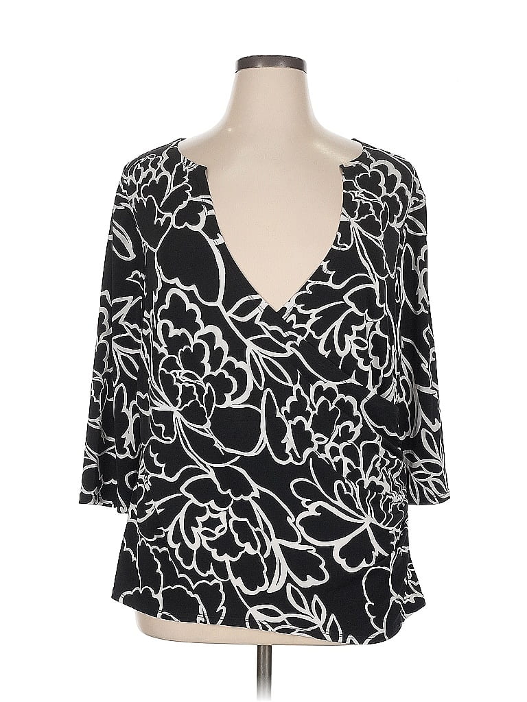Pre-owned Worthington 3/4 Sleeve Blouse In Black