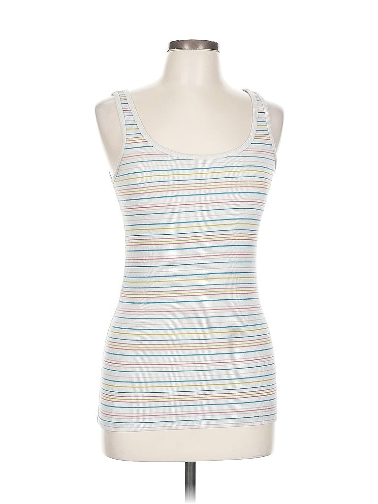 Pre-owned Faded Glory Tank Top White Square Neckline Tops