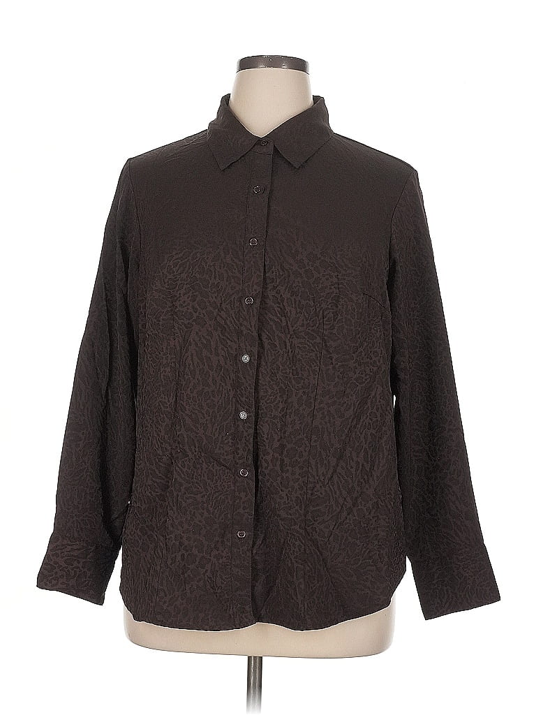 Pre-owned East5th Long Sleeve Blouse In Brown