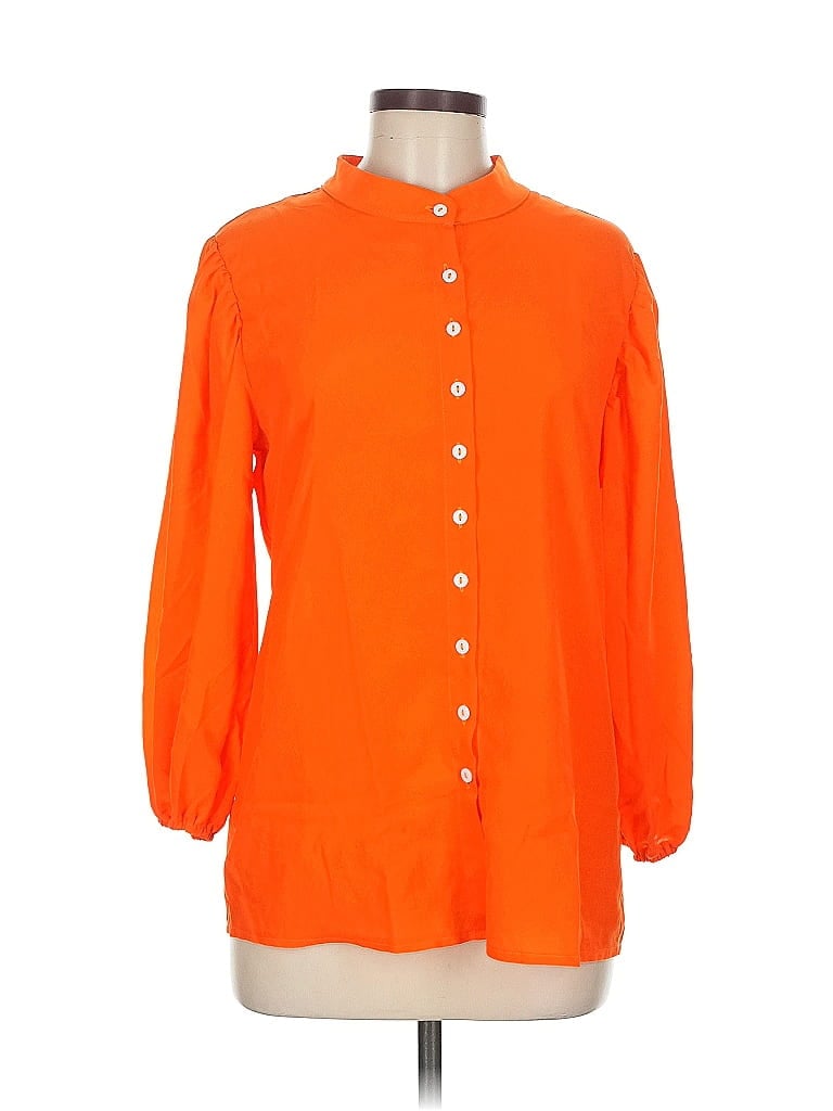Pre-owned Flamingo 3/4 Sleeve Blouse In Orange