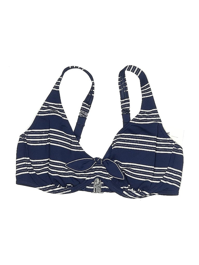 Pre-owned Primadonna Swim Swimsuit Top Blue Stripes Pattern Swimwear