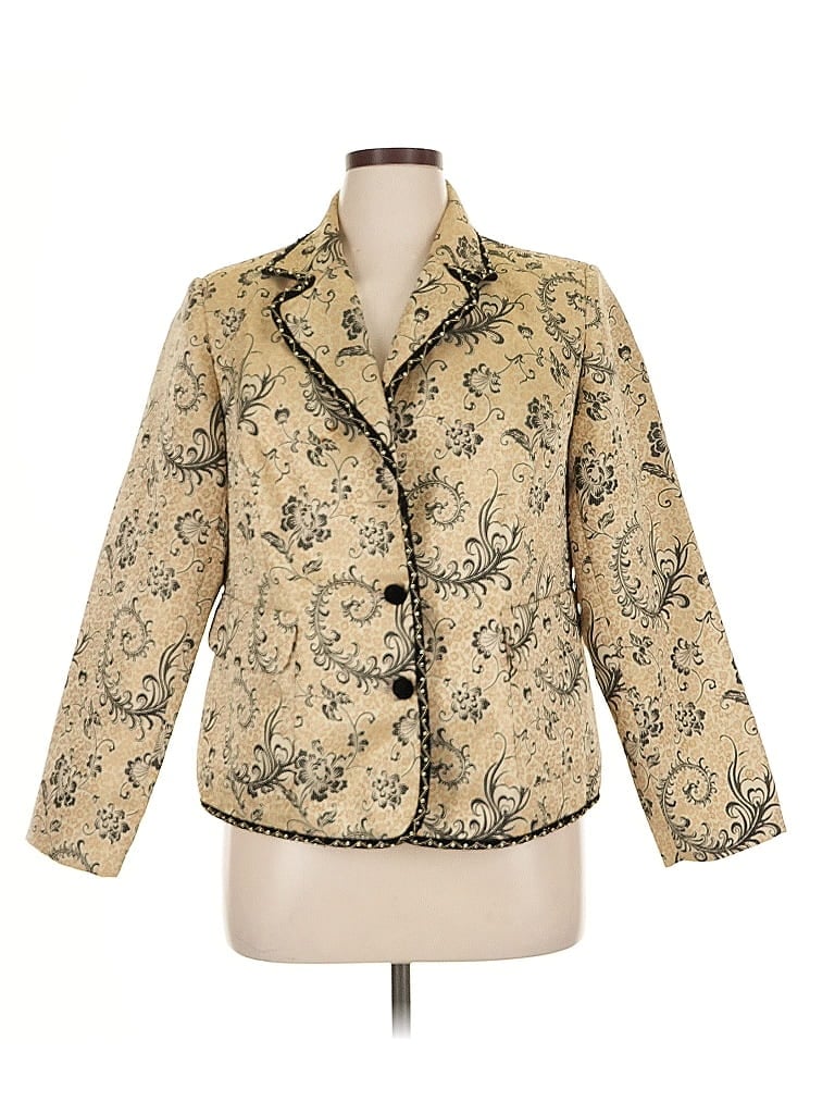 Pre-owned Dressbarn Blazer Jacket In Gold