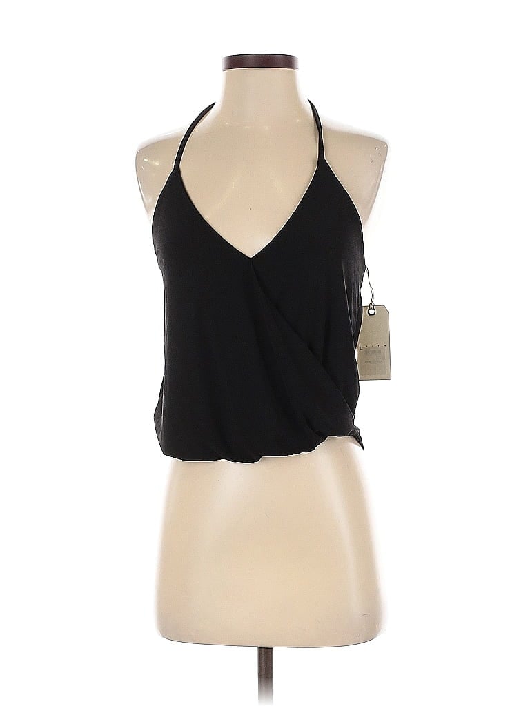 Leith Sleeveless Top Black Halter Neckline Tops