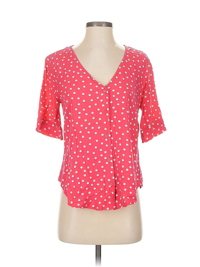 Pre-owned Abercrombie & Fitch Short Sleeve Blouse In Red