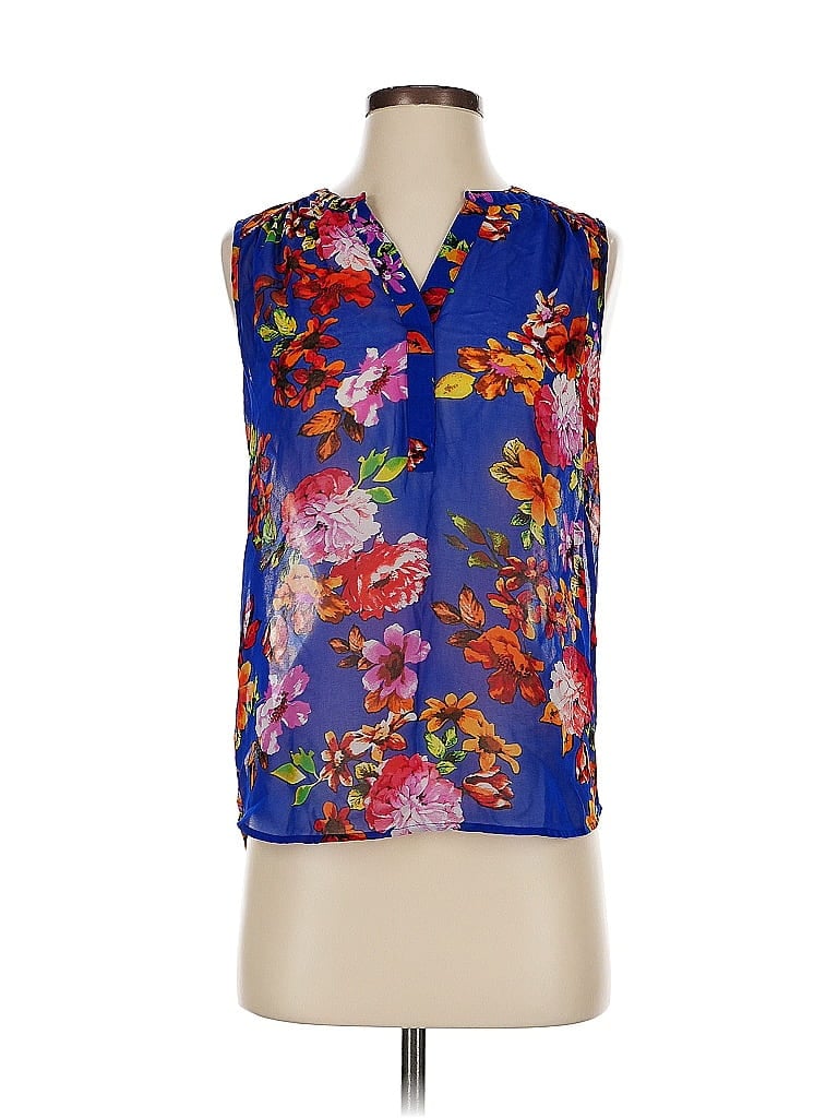 Pre-owned Daniel Rainn Sleeveless Blouse In Blue