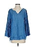 Billy T 100% Lyocell Blue 3/4 Sleeve Blouse Size S - photo 1