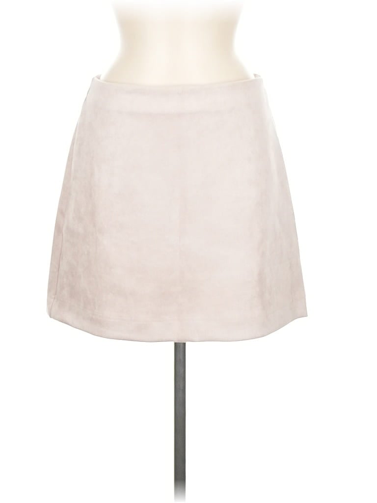 Pre-owned Pink Lily Faux Leather Skirt In Gray