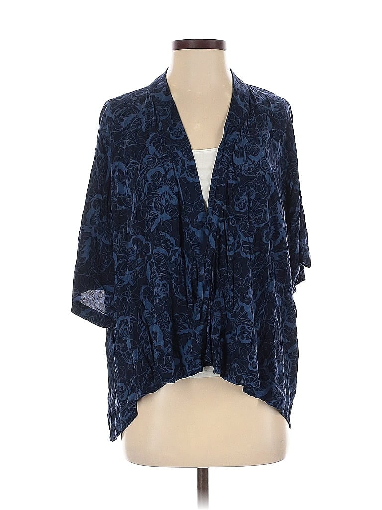 Pre-owned Ann Taylor Loft Outlet Kimono In Blue