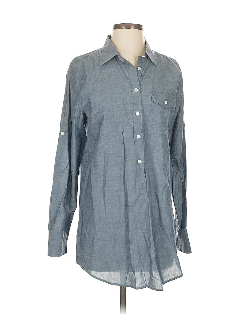 Pre-owned J.crew Factory Store Long Sleeve Button Down Shirt In Blue