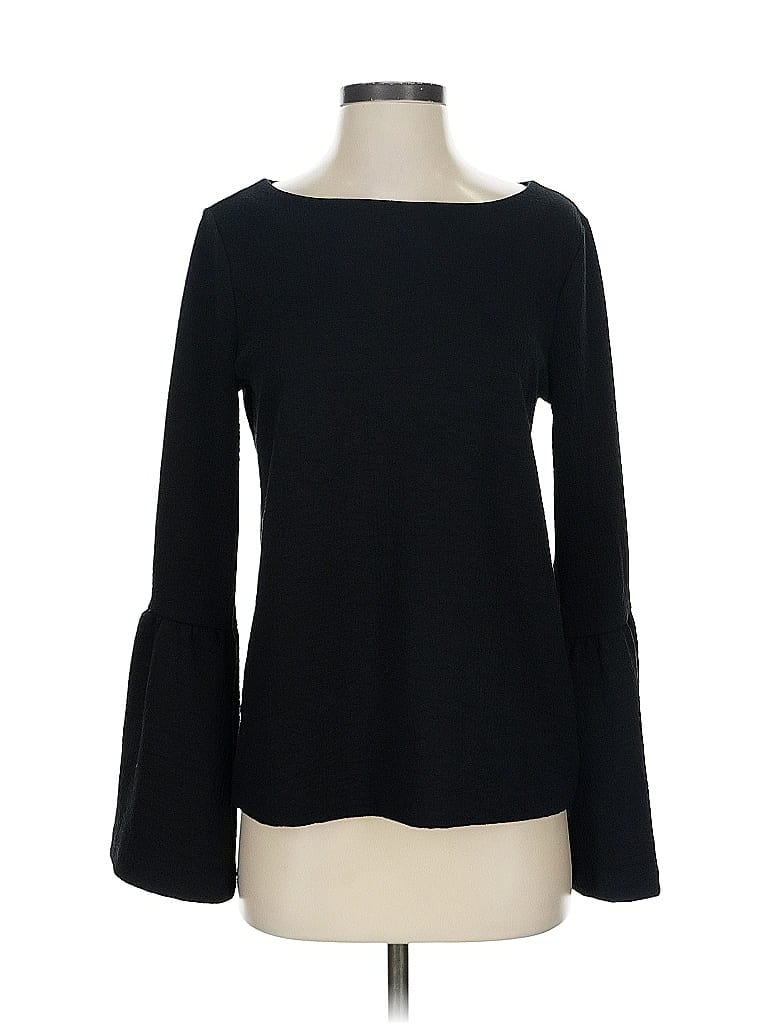 Pre-owned Ann Taylor Long Sleeve Top Black Boatneck Tops