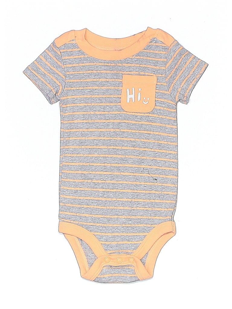 Pre-owned Okie Dokie Babies' Short Sleeve Onesie In Gray