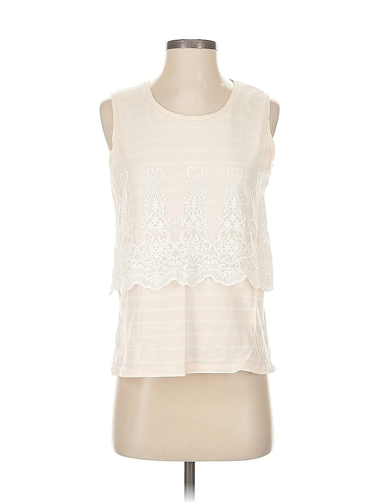 Pre-owned J.crew Factory Store Sleeveless Blouse In White