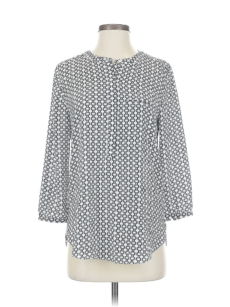 Pre-owned Nydj 3/4 Sleeve Blouse In Gray