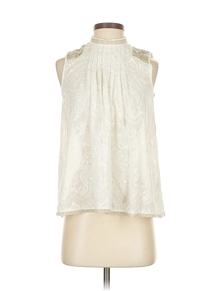Pre-owned Tiny Sleeveless Blouse In White