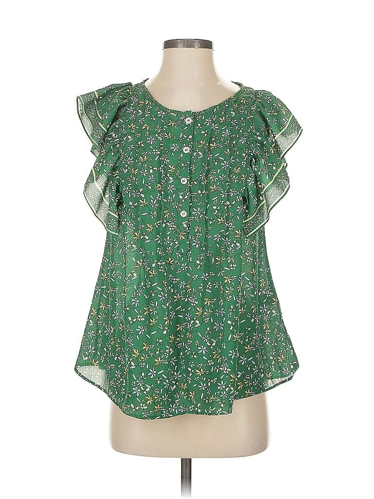 MAX STUDIO Pre-owned Short Sleeve Blouse In Green