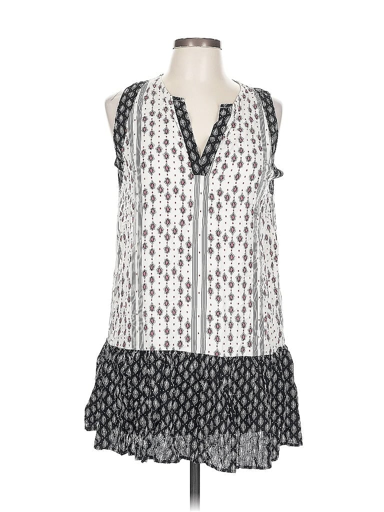 Pre-owned Suzanne Betro Sleeveless Blouse In White