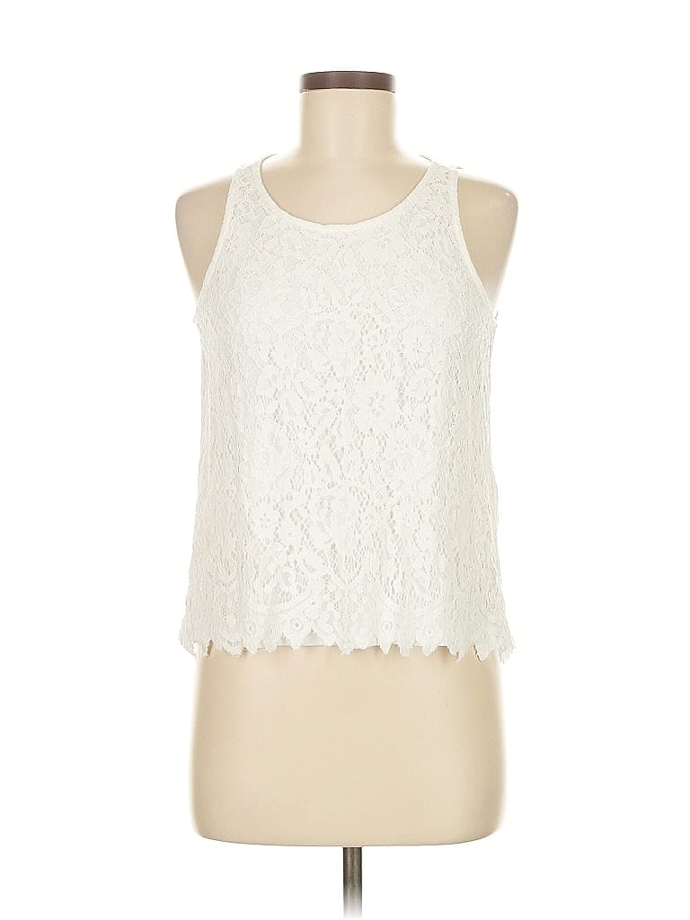 Pre-owned Assorted Brands Tank Top Ivory Halter Neckline Tops In White