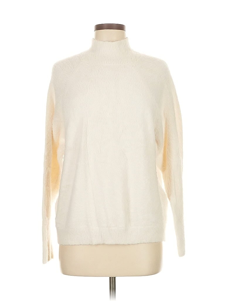 Pre-owned Marled By Reunited Turtleneck Sweater In White