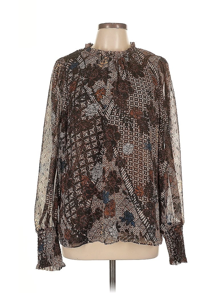 Pre-owned J By Joie Long Sleeve Blouse In Brown