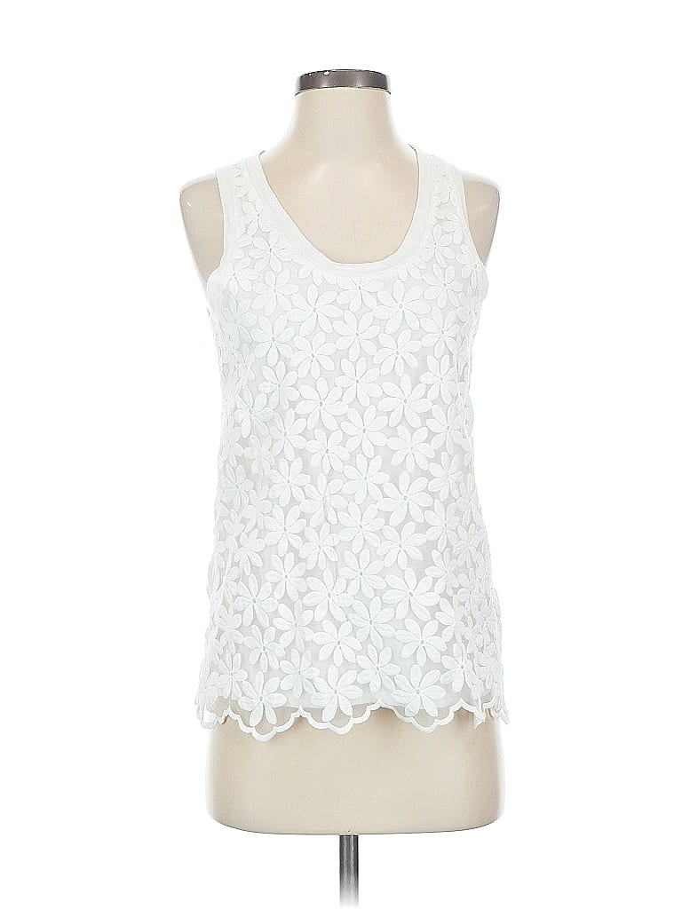 Pre-owned J.crew Factory Store Sleeveless Top White Scoop Neck Tops