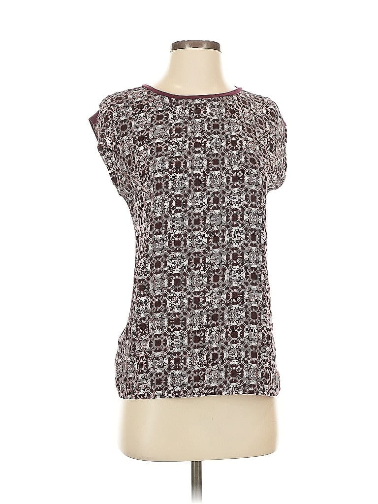 Pre-owned Ann Taylor Factory Short Sleeve Top Brown Square Neckline Tops