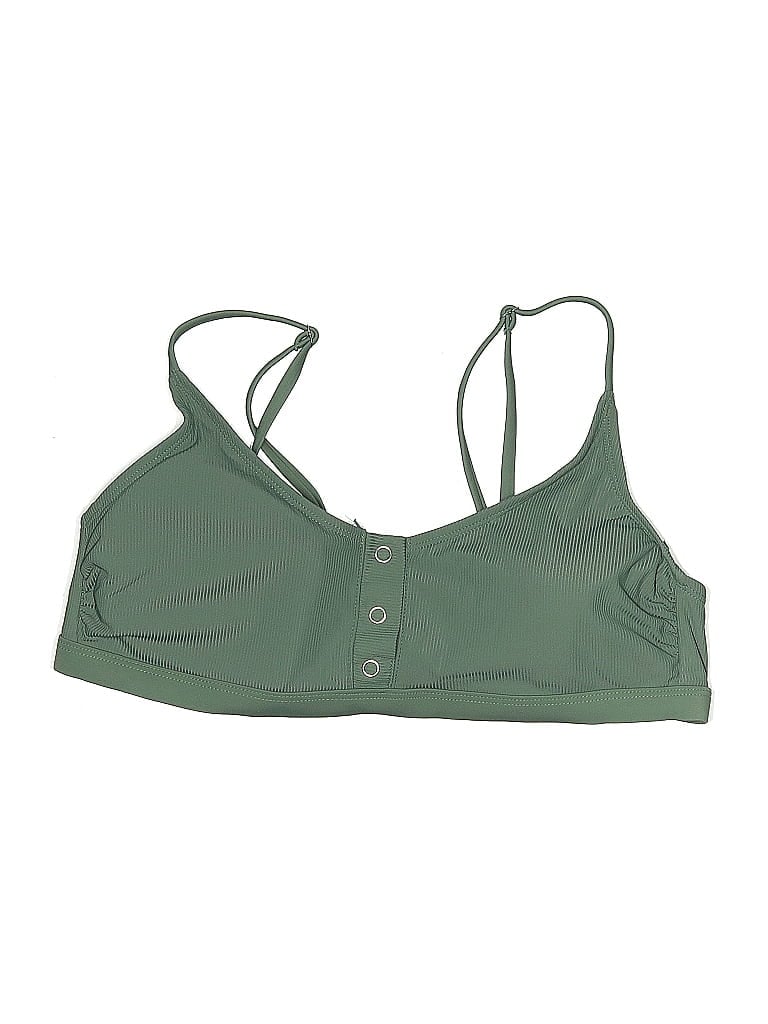 XHILARATION Pre-owned Swimsuit Top Green Swimwear