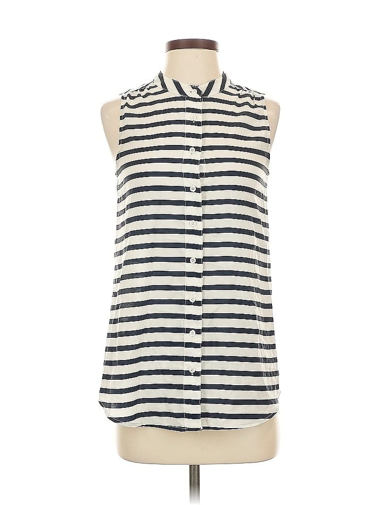 Pre-owned J.crew Factory Store Sleeveless Blouse In White