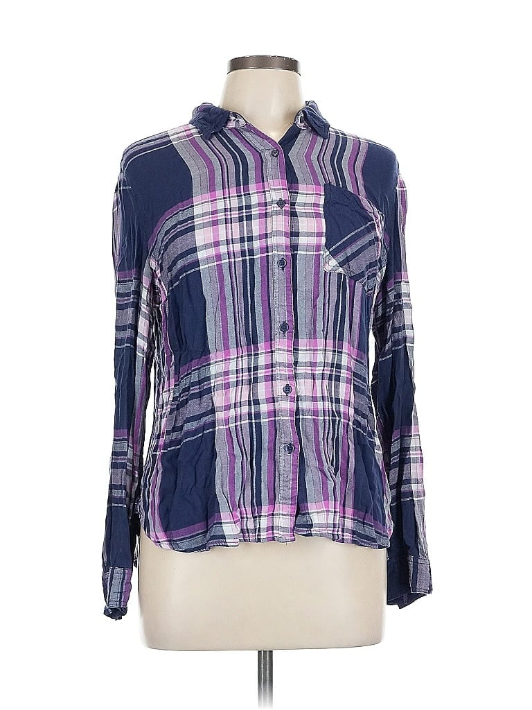 COMO VINTAGE Pre-owned Long Sleeve Button Down Shirt In Purple