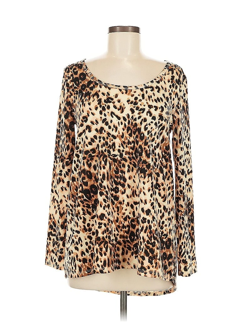 Pre-owned Lularoe Long Sleeve Blouse In Brown