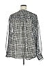 Lane Bryant 100% Polyester Houndstooth Gray White Long Sleeve Blouse Size 22 - photo 2