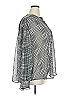 Lane Bryant 100% Polyester Houndstooth Gray White Long Sleeve Blouse Size 22 - photo 4
