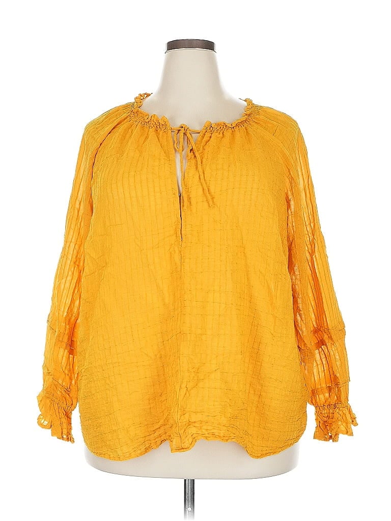 Pre-owned Torrid 3/4 Sleeve Blouse In Yellow
