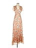 4SI3NNA 100% Polyester Floral Tan Casual Dress Size XS - photo 1