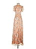 4SI3NNA 100% Polyester Floral Tan Casual Dress Size XS - photo 2