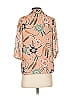 Joie 100% Polyester Print Orange Short Sleeve Blouse Size XS - photo 2