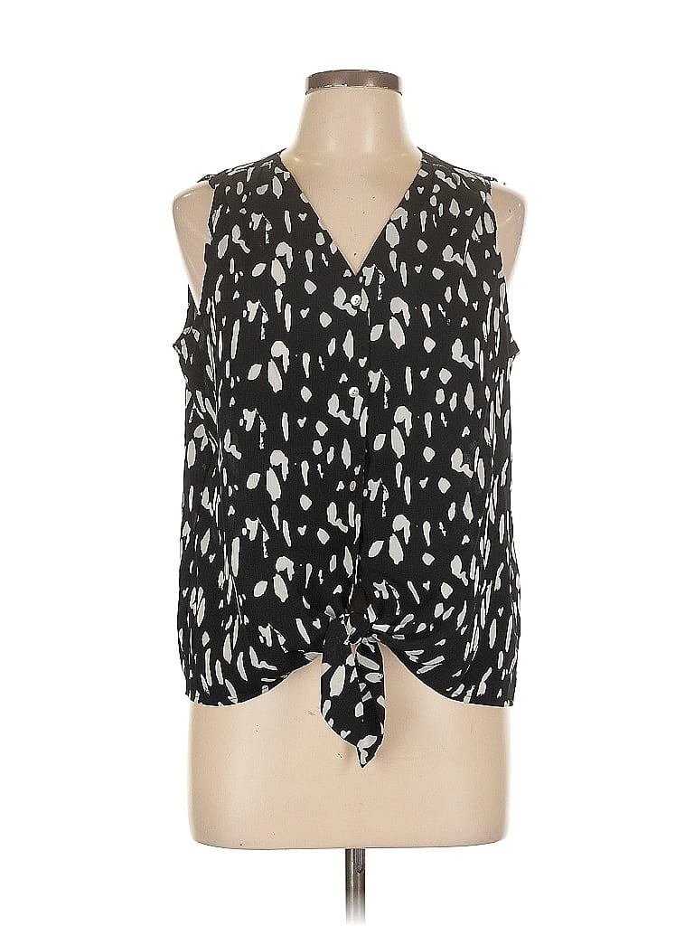 Pre-owned Nine West Sleeveless Blouse In Black