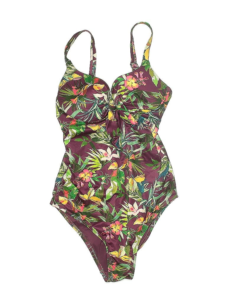 Pre-owned Cobey By Calzedonia One Piece Swimsuit In Burgundy