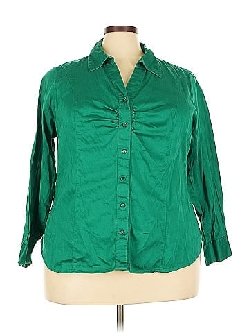 Lane Bryant Outlet 3/4 Sleeve Button-Down Shirt (view 1)