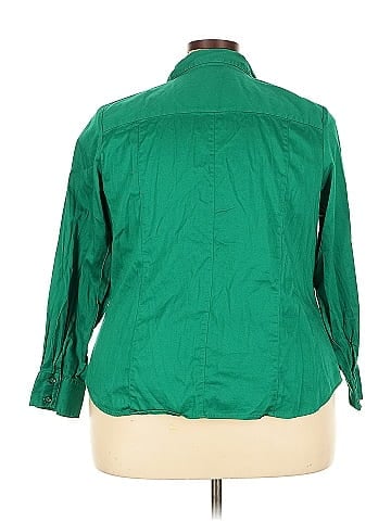 Lane Bryant Outlet 3/4 Sleeve Button-Down Shirt (view 2)