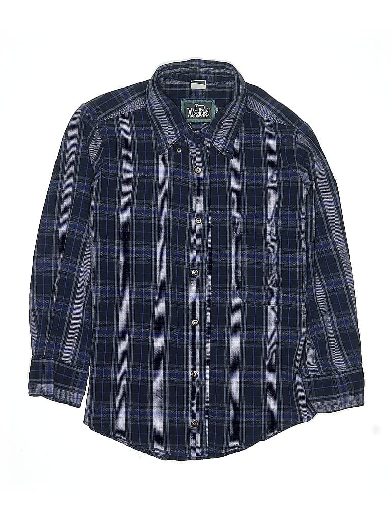 Pre-owned Woolrich Kids' Long Sleeve Button Down Shirt In Blue