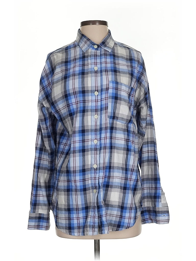 Pre-owned Old Navy Long Sleeve Button Down Shirt In Blue